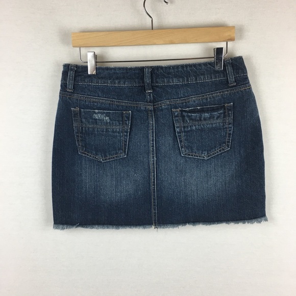 Apt 9 Mini Frayed Distressed Jean Skirt - Picture 2 of 6